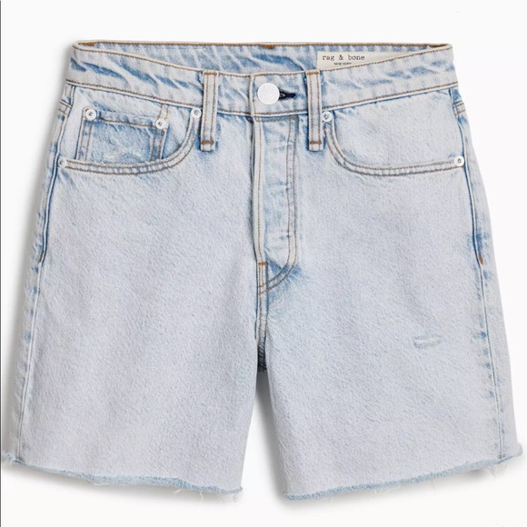 Rag & Bone Maya High-Rise Midi Short - Nevada Blue - Picture 5 of 6